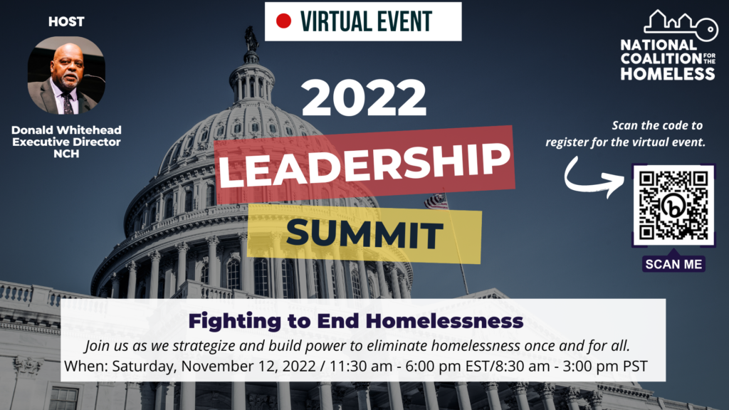 Flyer announcing Homeless Leadership Summit November 12, 2022